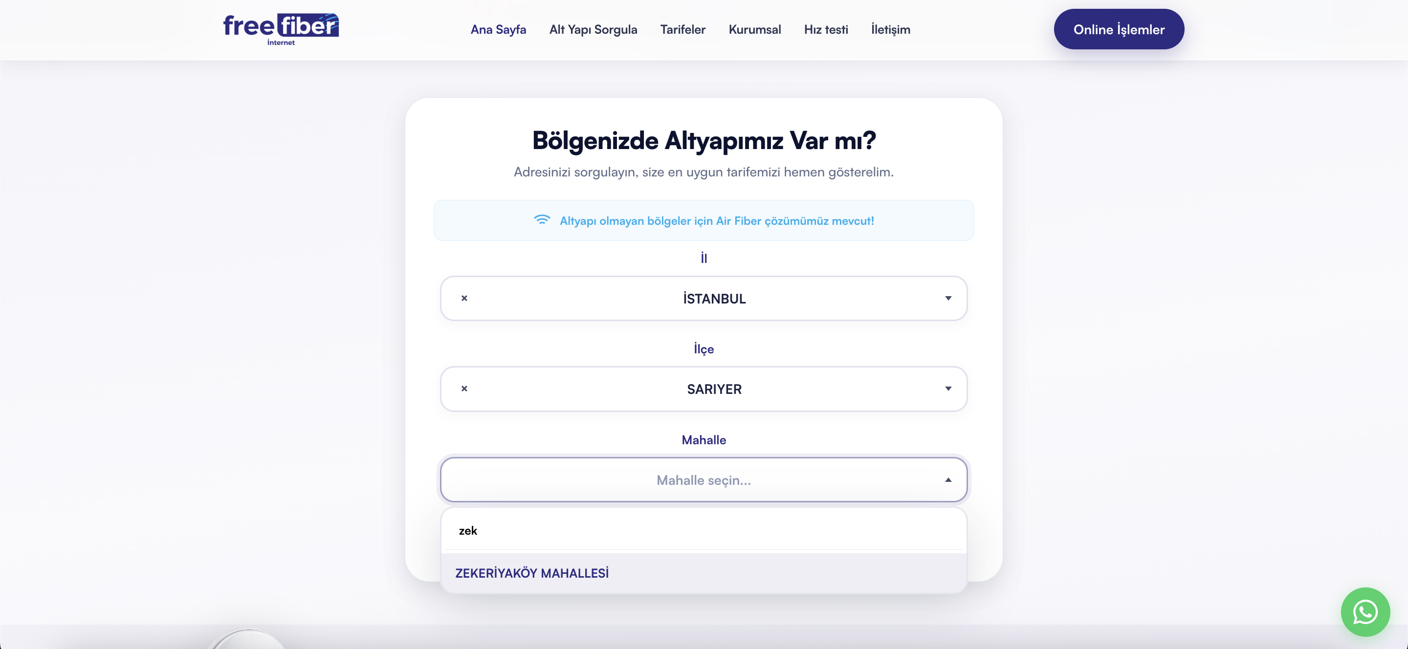 FreeFiber Web Sitesi gorsel 2